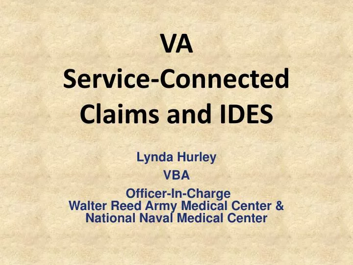 va service connected claims and ides n.