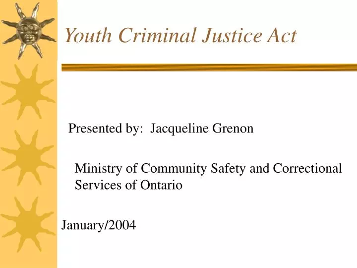 youth criminal justice act n.