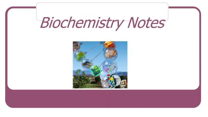 biochemistry notes n.