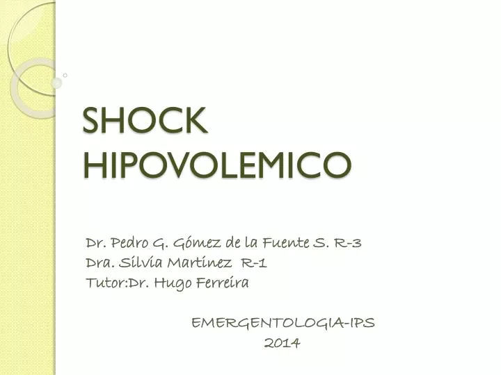 que es shock hipovolemico signos y sintomas