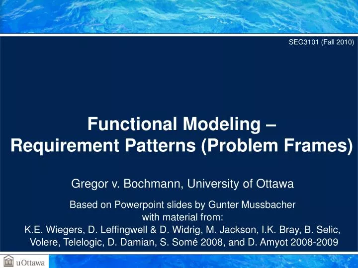 functional modeling requirement patterns problem frames n.
