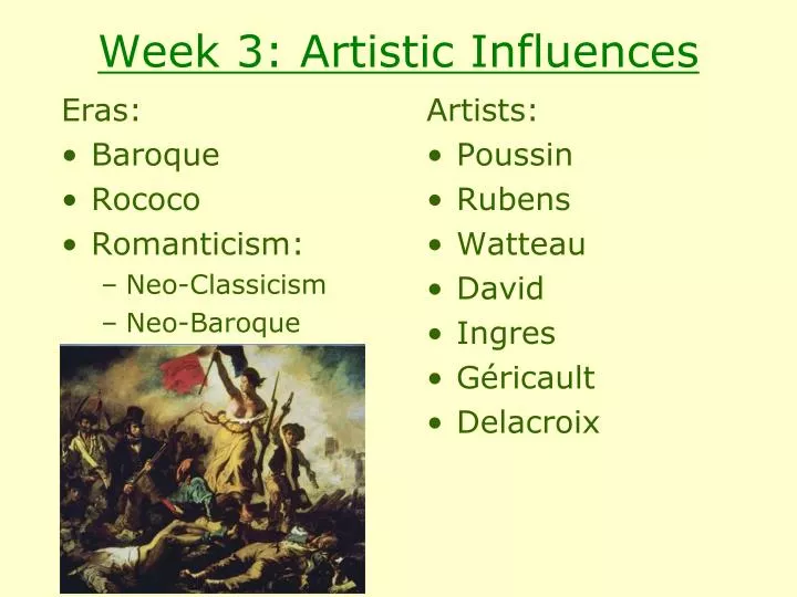 week 3 artistic influences n.