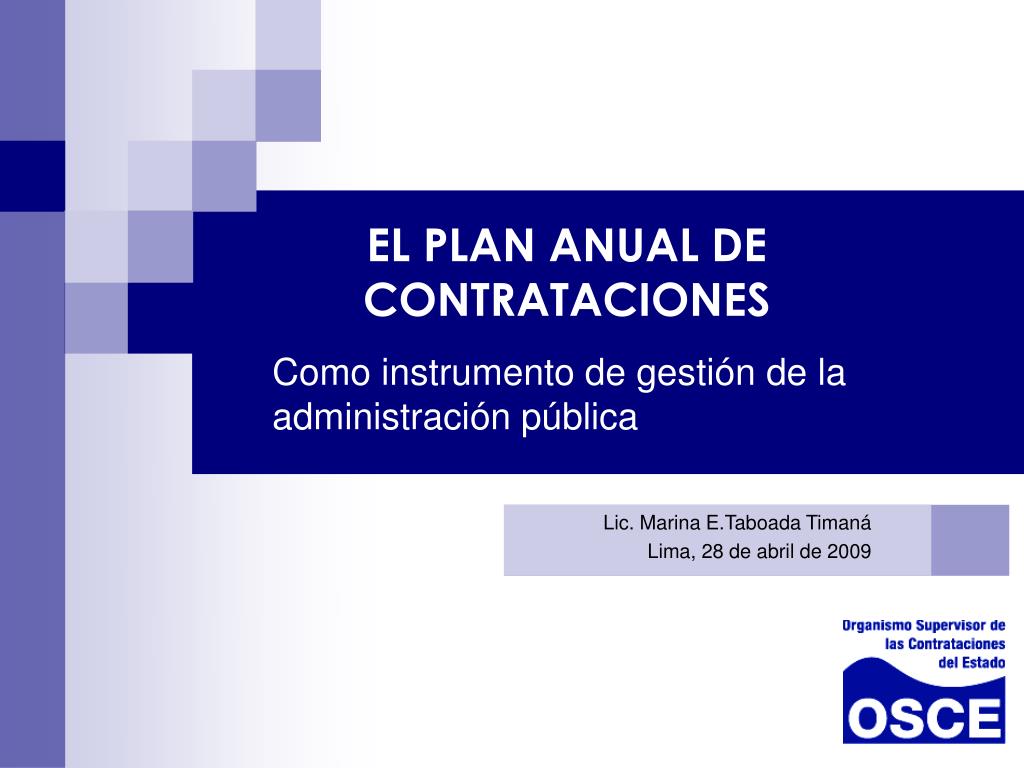 PPT EL PLAN ANUAL DE CONTRATACIONES PowerPoint Presentation, free