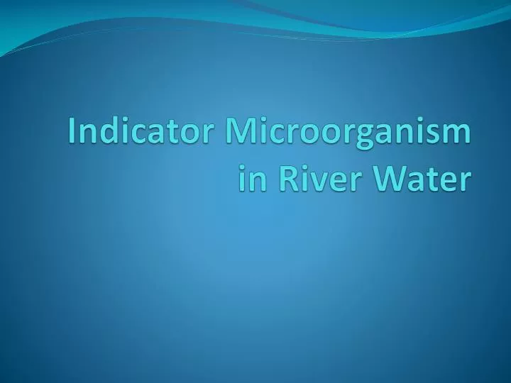 indicator microorganism in river water n.
