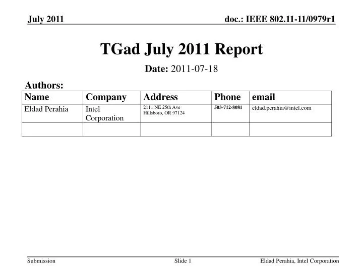 tgad july 2011 report n.