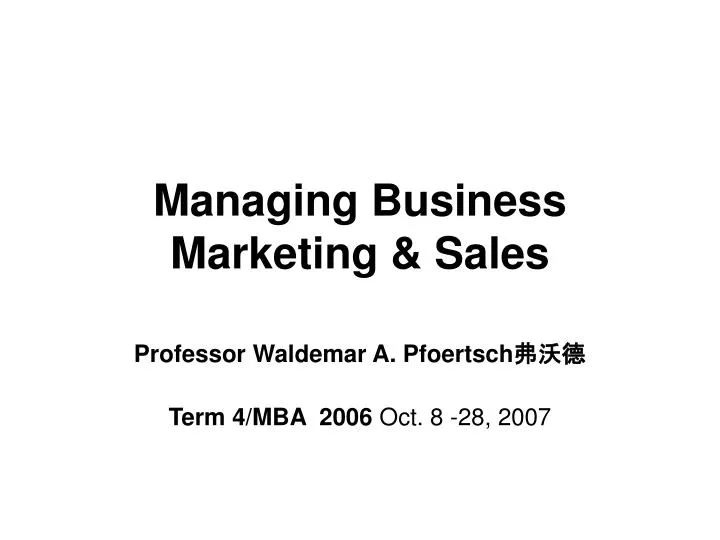 managing business marketing sales n.