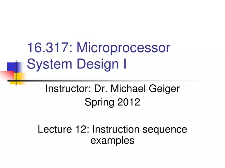 16 317 microprocessor system design i n.