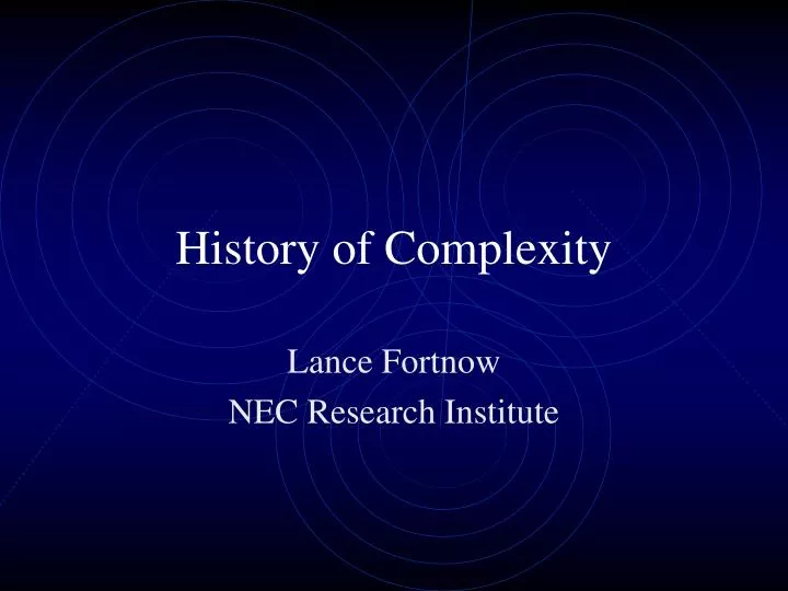 history of complexity n.