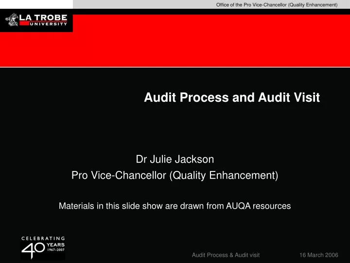 audit process and audit visit n.