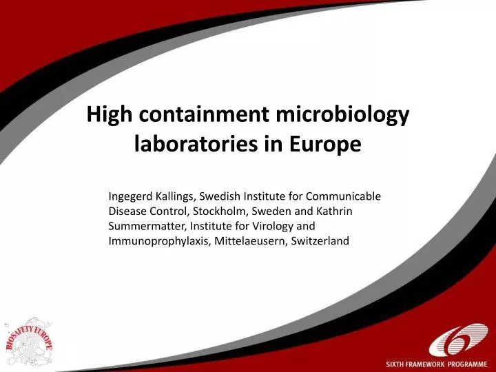 high containment microbiology laboratories in europe n.