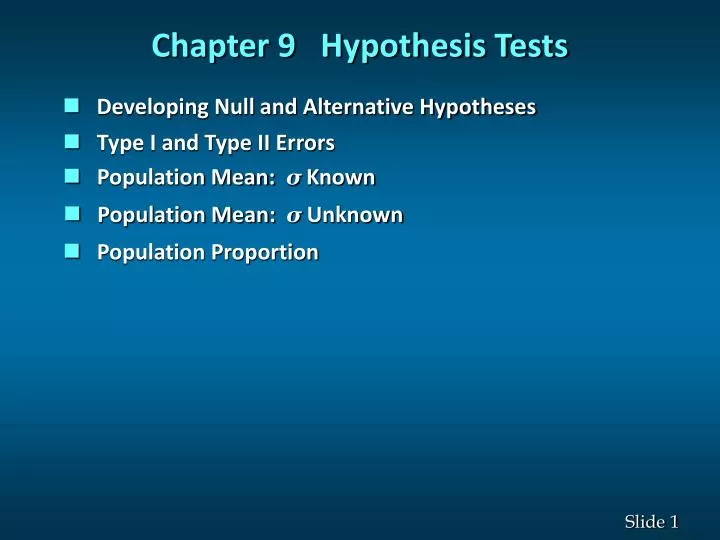 chapter 9 hypothesis tests n.