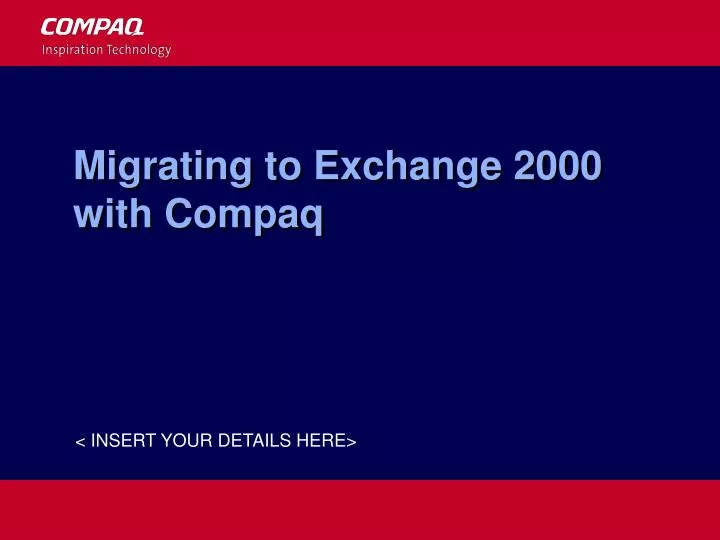 migrating to exchange 2000 with compaq n.