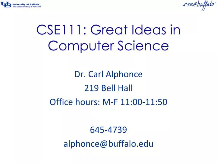 cse111 great ideas in computer science n.