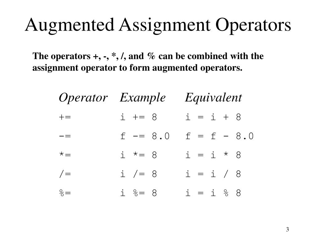 what is augmented assignments