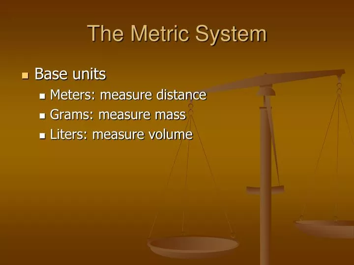 the metric system n.