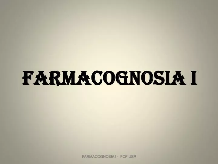 farmacognosia i n.