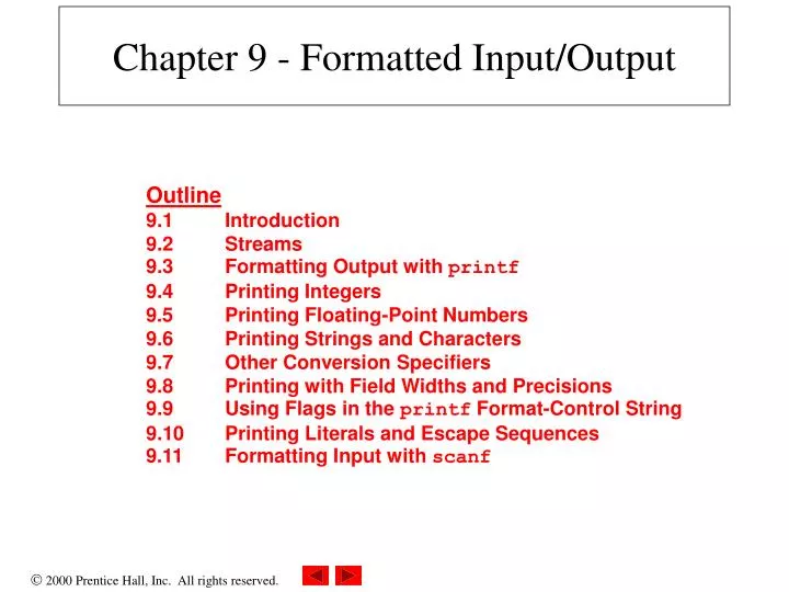 chapter 9 formatted input output n.