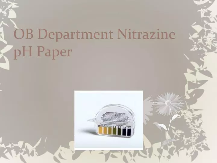 ob department nitrazine ph paper n.