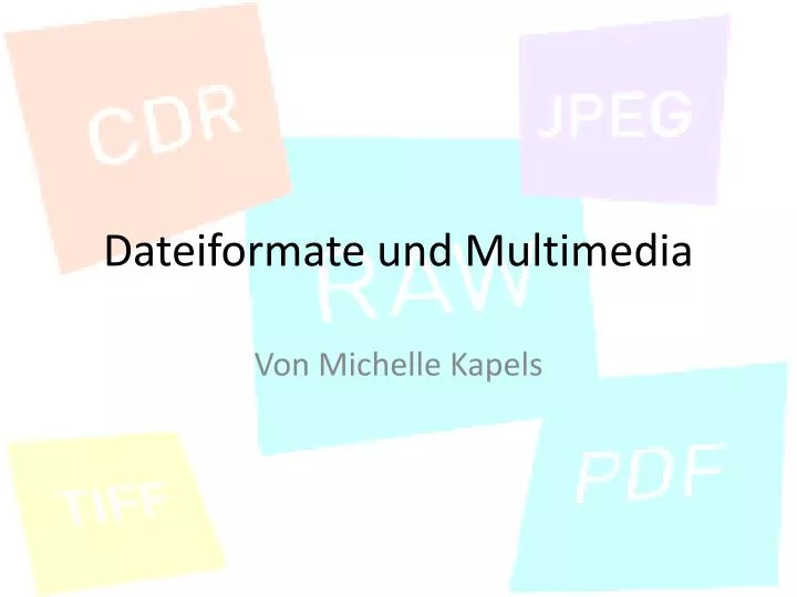 dateiformate und multimedia n.