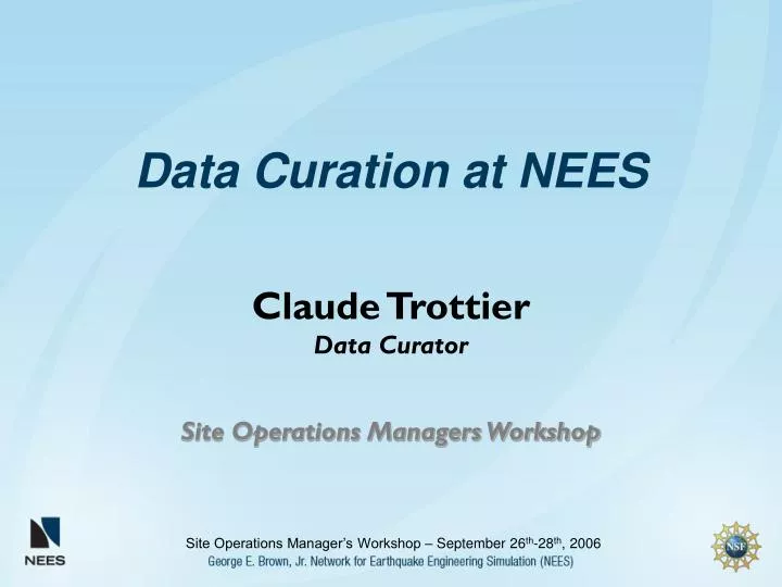 data curation at nees n.