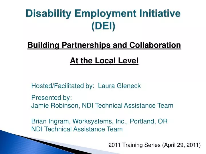 disability employment initiative dei n.