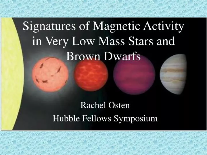 signatures of magnetic activity in very low mass stars and brown dwarfs n.