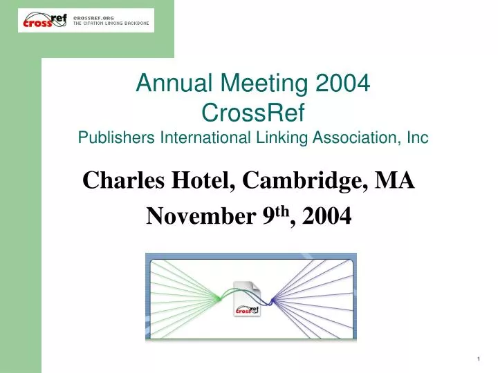 annual meeting 2004 crossref publishers international linking association inc n.