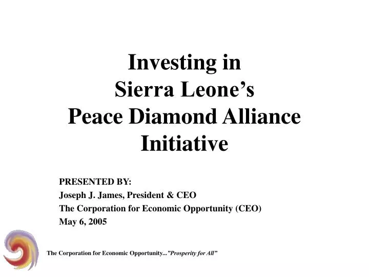 investing in sierra leone s peace diamond alliance initiative n.