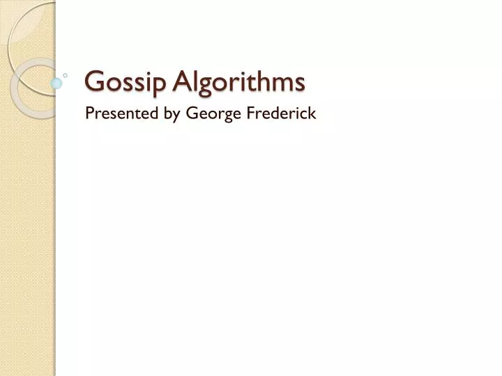 gossip algorithms n.