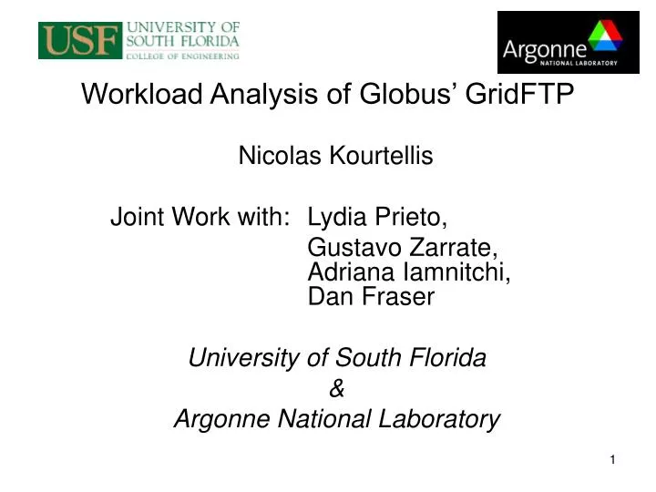 workload analysis of globus gridftp n.