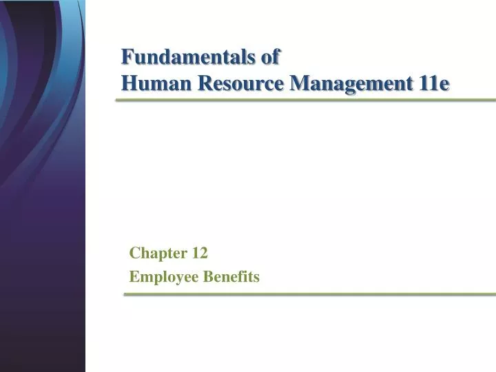 chapter 12 employee benefits n.