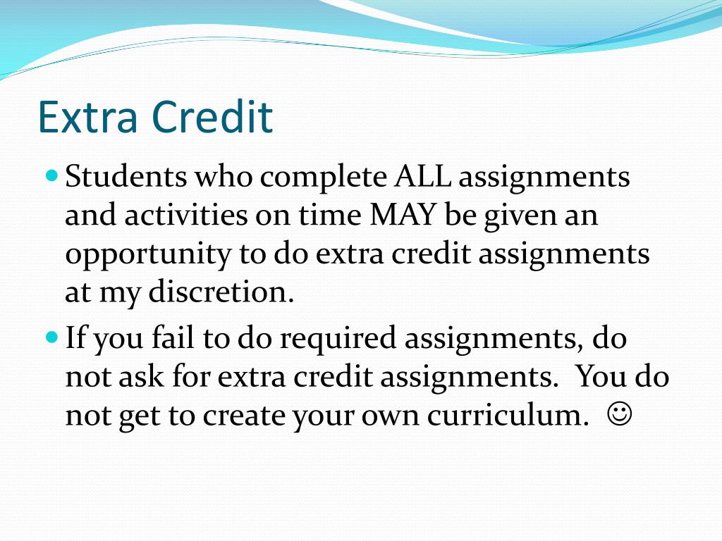 purpose of extra credit assignments