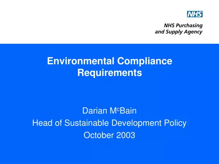 PPT Environmental Compliance Requirements PowerPoint Presentation PPT Environmental Compliance Requirements PowerPoint Presentation