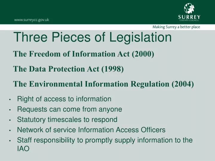 presentation legislation requirements
