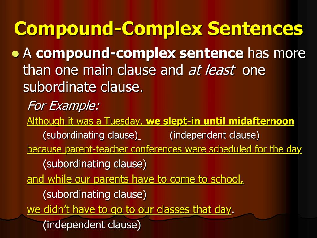 Types Of Sentences Simple Compound Complex Examples