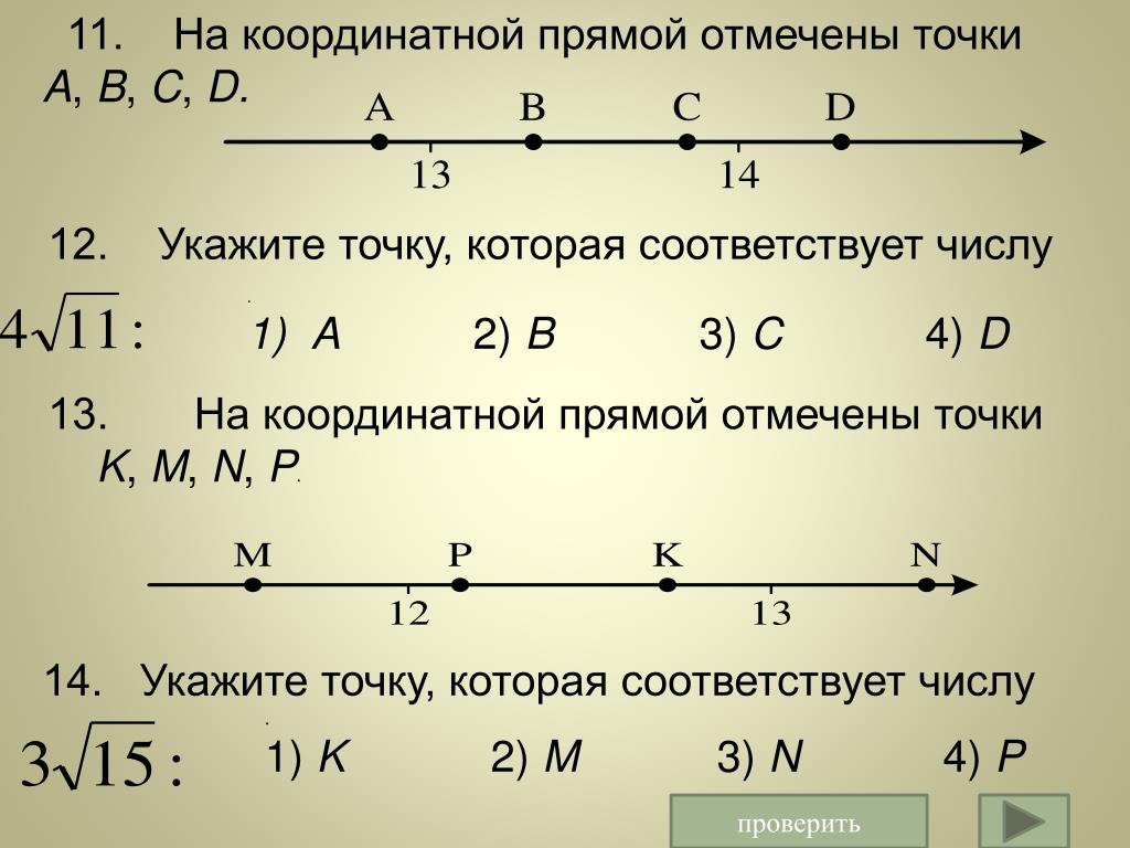 На кардинальной прямой отмечены числа