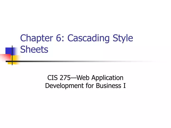 chapter 6 cascading style sheets n.