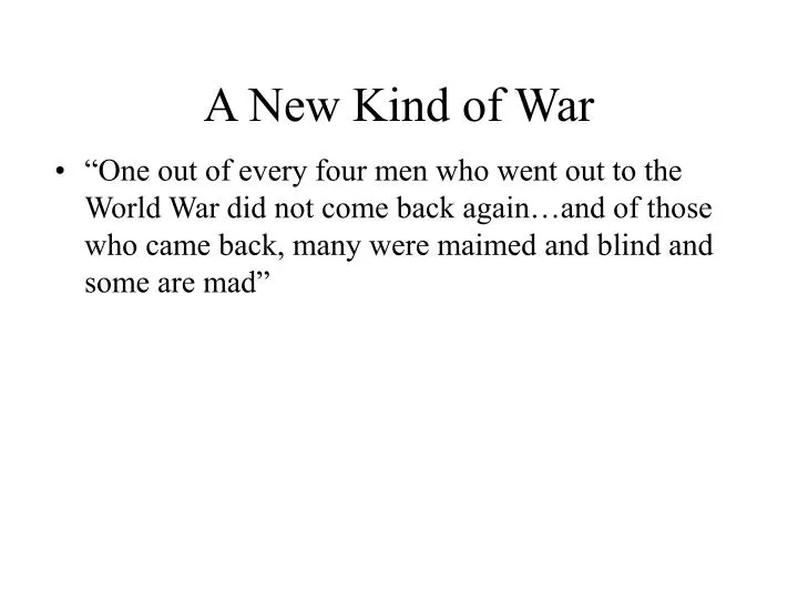 a new kind of war n.