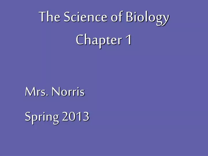 the science of biology chapter 1 n.