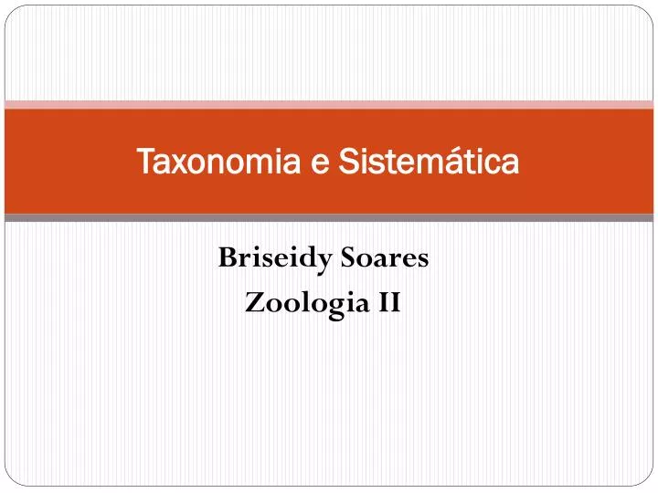 taxonomia e sistem tica n.