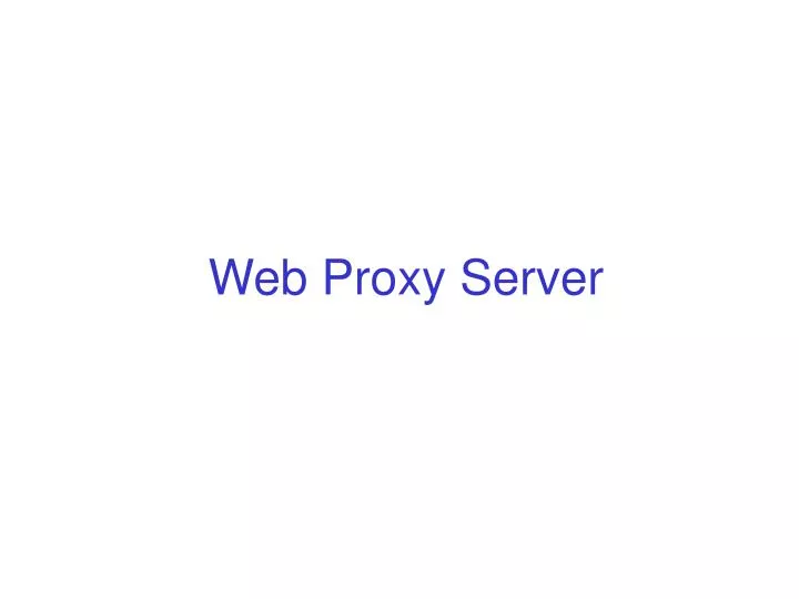 web proxy server n.
