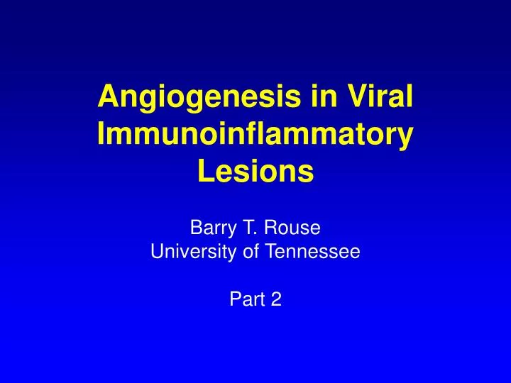 angiogenesis in viral immunoinflammatory lesions n.