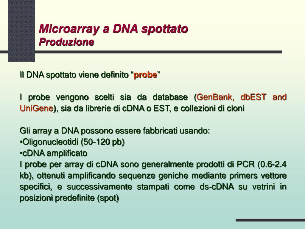 PPT - Nanotecnologie a DNA: analisi di espressione genica tramite  microarray e PowerPoint Presentation - ID:5816220