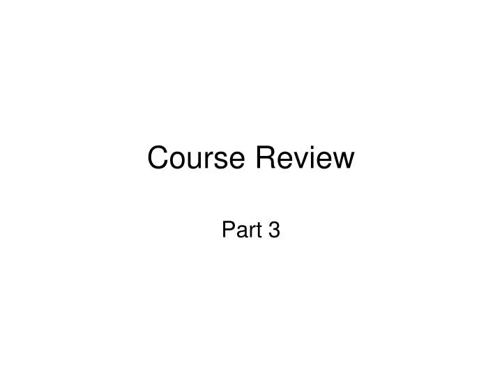 course review n.