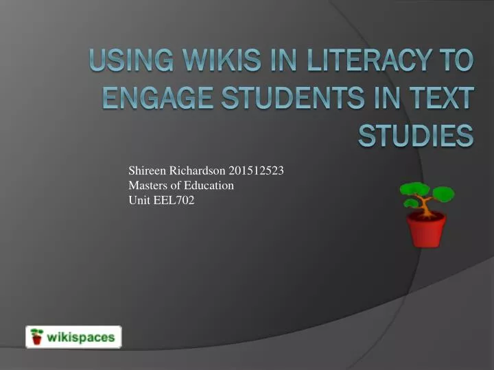 using wikis in literacy to engage students in text studies n.