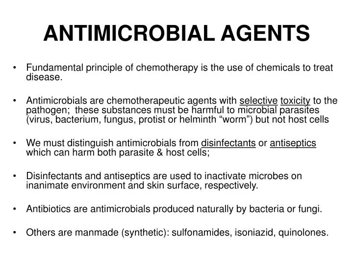 antimicrobial agents n.