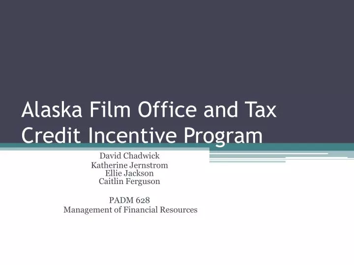 alaska film office and tax credit incentive program n.