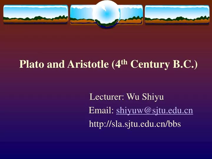 plato and aristotle 4 th century b c n.
