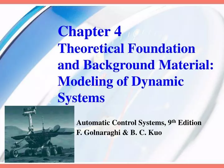 chapter 4 theoretical foundation and background material modeling of dynamic systems n.