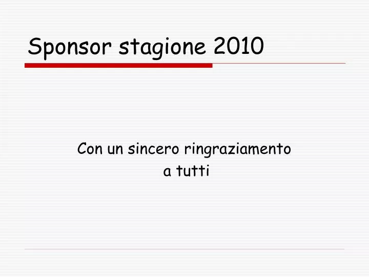 sponsor stagione 2010 n.